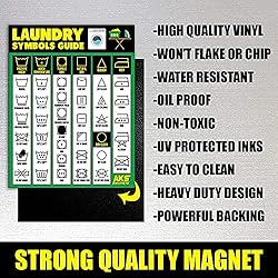 Laundry Symbols Guide Magnet - Extra Large Easy to