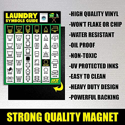 Laundry Symbols Guide Extra Large Easy to Read 8.5” x 11