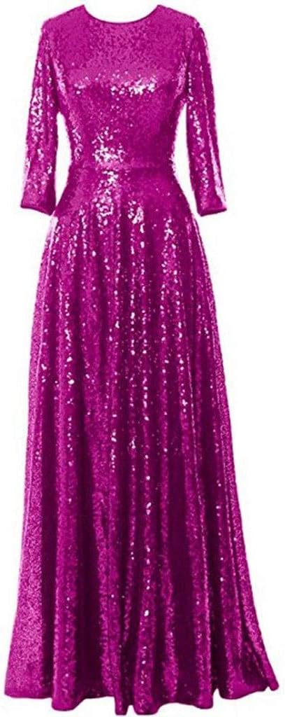 HKD Vestido de Noche Lentejuela Sexy Vestido de Noche Mujer Largo ...