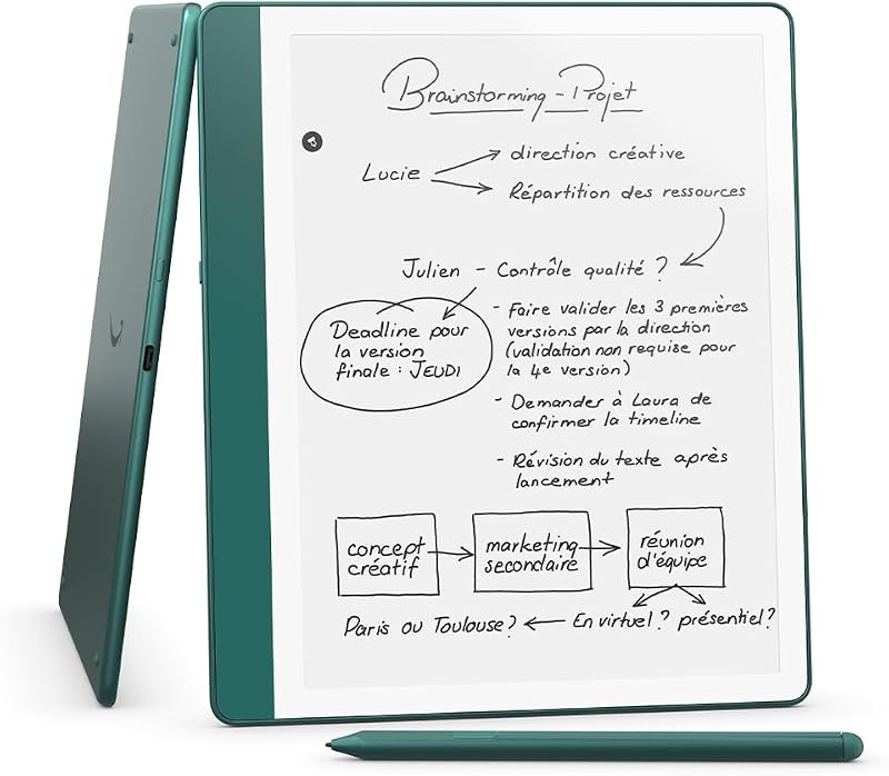 Kindle Scribe (64 Go) | Écran repensé avec bordures uniformes | Écriture dans les livres et documents |Stylet premium inclus | Vert métallisé