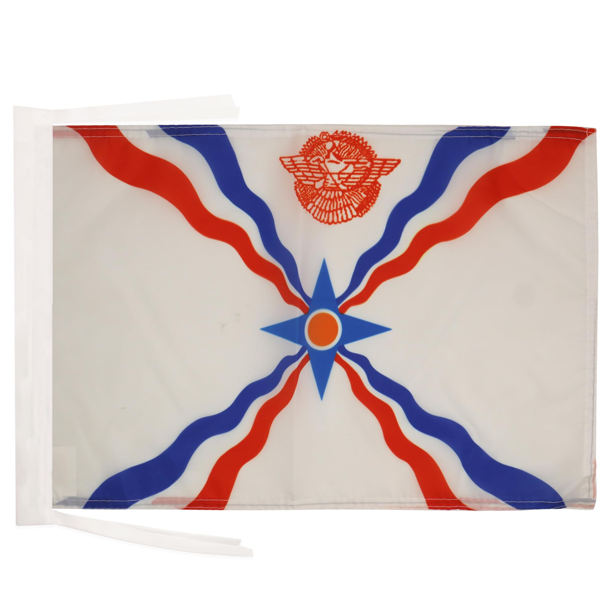 AZ FLAG - Assyria New Flag - 18'' x 12'' - 100% Polyester Assyrian Small Banner with Two Cords - Fade Resistant - Vivid Colors - 18x12 in - 45x30 Cm — image 1