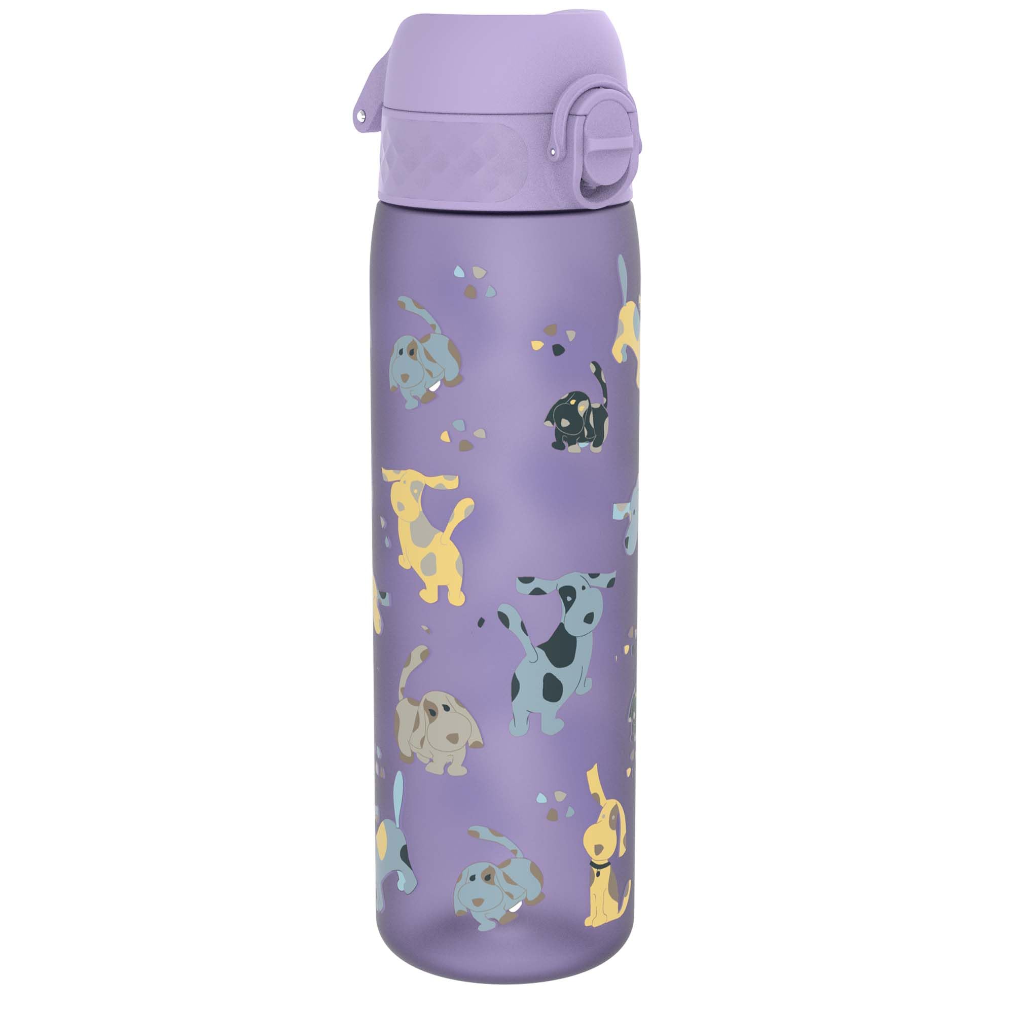 ION8 Water Bottle, 500 ml/18 oz, Leak Proof, Easy to Open, Secure Lock, Dishwasher Safe, BPA Free, Hygienic Flip Cover, Carry Handle, Easy Clean, Odour Free, Carbon Neutral, Puppy Dog