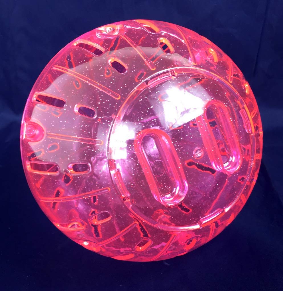 Global Pets Hamster Ball With Sparkle, 7" Hamster Disco Ball with Screw Fit Design (Pink)