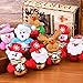 YANX 8 Pack Christmas Bells Decorations Ornaments Set, Christmas Tree Ornaments,Plush Snowman Santa Claus Polar Bear Elk Hanging Christmas Decoration for Xmas Home Party Holiday Decorative