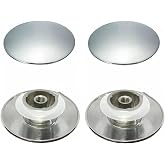 FASTROHY 2Pcs Chrome Basin Waste Easy Pop Up Bathroom Sink Drains Push Button Click Clack Plug 66mm Easy to Use