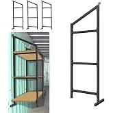 4 Pack Heavy-Duty Shipping Container Shelves with 57"(H) X 18"(W) | Shipping Container Accessories, DIY Adjustable 3-Tier Shipping Container Shelving Brackets Universal
