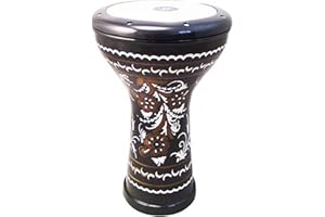 The ZAZA Percussion The 17'' Copper Engraved Egyptian Darbuka Doumbek (Brown)