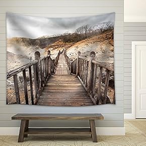 Famous Noboribetsu Hot Springs, Hokkaido, Japan - Fabric Wall Tapestry Home Decor - 51x60 inches