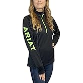 ARIAT Ladies Tek Team Black & Lime 1/2 Zip Sweatshirt 10039086