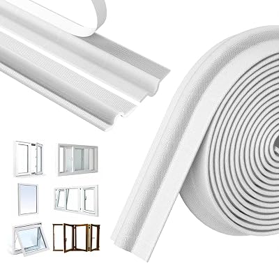 Maudzlan 236in/6m Window Door Draft Blocker Self-Adhesive Seal Strip White