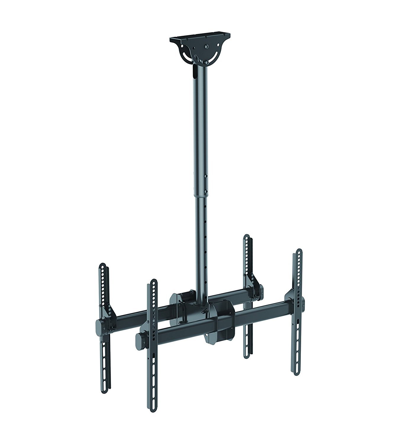 Allcam CM946 Double Twin Heavy Duty TV Bracket Ceiling Mount Tilt Swivel Level Adjustment, Drop Height 560-910mm suits most 23-70" LCD/LED TVs