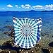 ANOKHI ART Cotton Indian Tapestry Mandala Roundies Beach Throw Indian Round Blue Yoga Mat Picnic Mat Table Throw Hippy Boho Gypsy Tablecloth Tapestries Sofa Cover