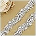 QueenDream 1 Yard Rhinestone Bodice Applique- Silver Width: 0.4 Inches