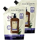 A LA MAISON French Liquid Hand Soap RefilL - Natural Hand Wash Made with Essential Oils - Biodegradable, Plant-Based, Vegan, Cruelty-Free (33.8 Fl Oz Pouch (2 Pack), Lavender Aloe)