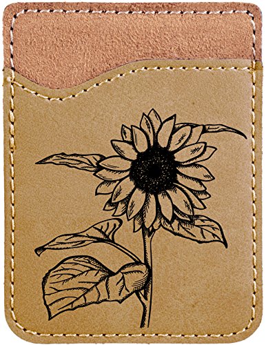 Joyous Sunflower Laser Engraved Leatherette Phone Wallet