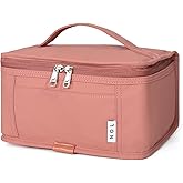 NOL Natural Organic Lifestyle Small Lunch Bag Mini Lunch Box Insulated Lunch Bag for Men/Women Leakproof Cooler Tote Bag Lightweight Nylon Waterproof Lunch Box For Work, Dark pink