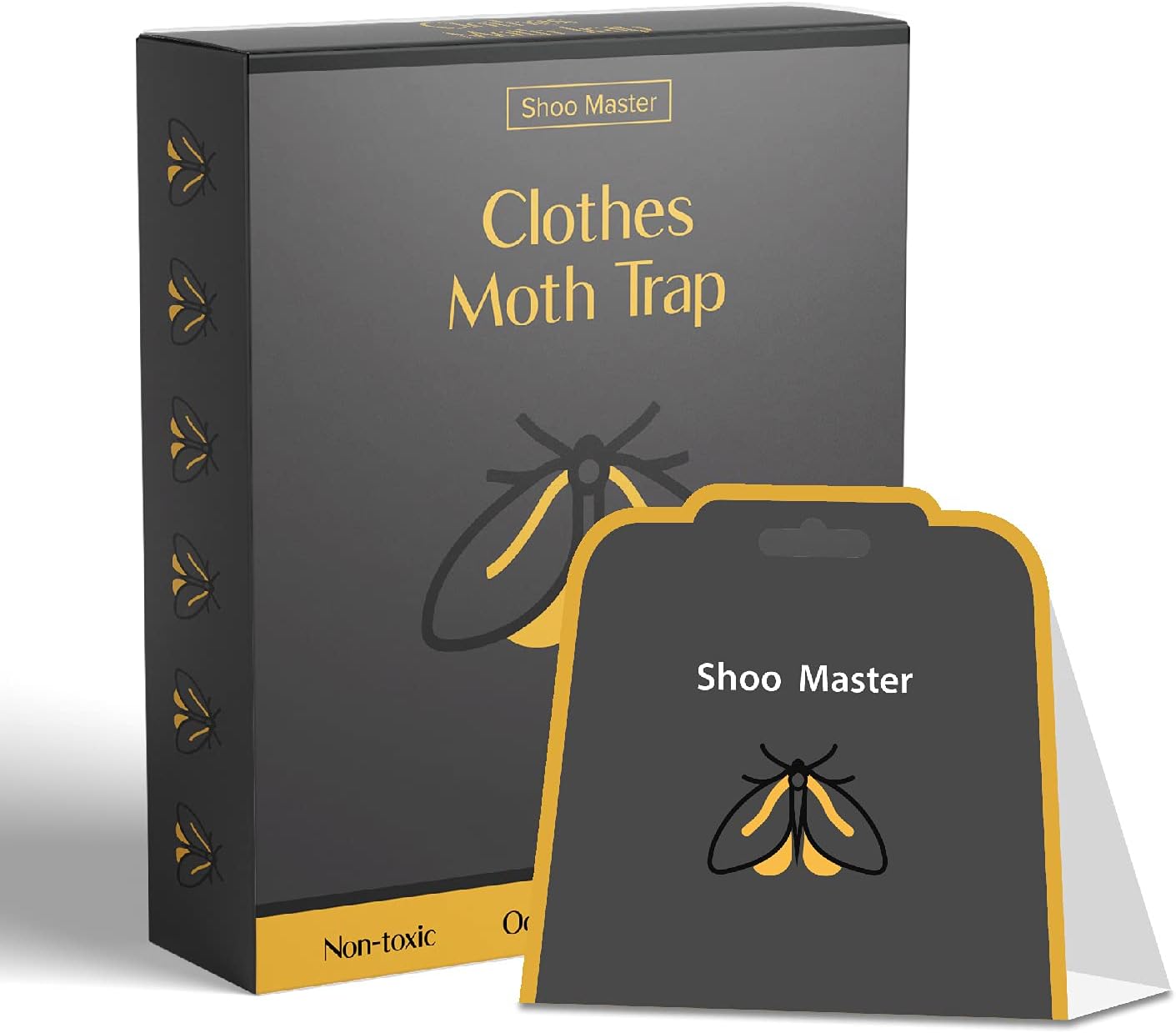 MOSKILA Pantry Moths - 24PCS Moth Clothes Trap Glue- Moth Traps - Pheromone Traps- Fly Trappers-Moths Protection- Moth Repellent- Non-Toxic - Sticky Traps-Moth Killers for Food and Cupboard Moths