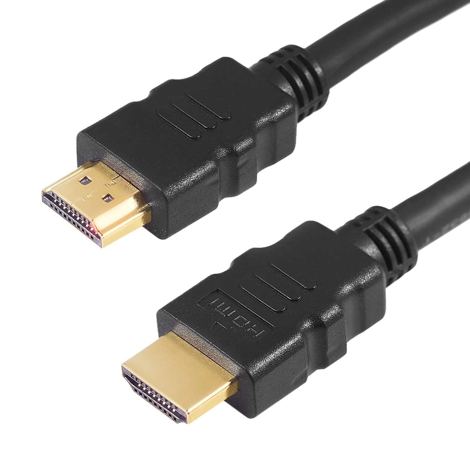 LMS Data HDMI Premium 24K Gold-Plated v1.4 Cable- Up to 9Gbps, Supports HDTV,3D 1080p Full Hd, ARC - Cable Length: 1m (Black)