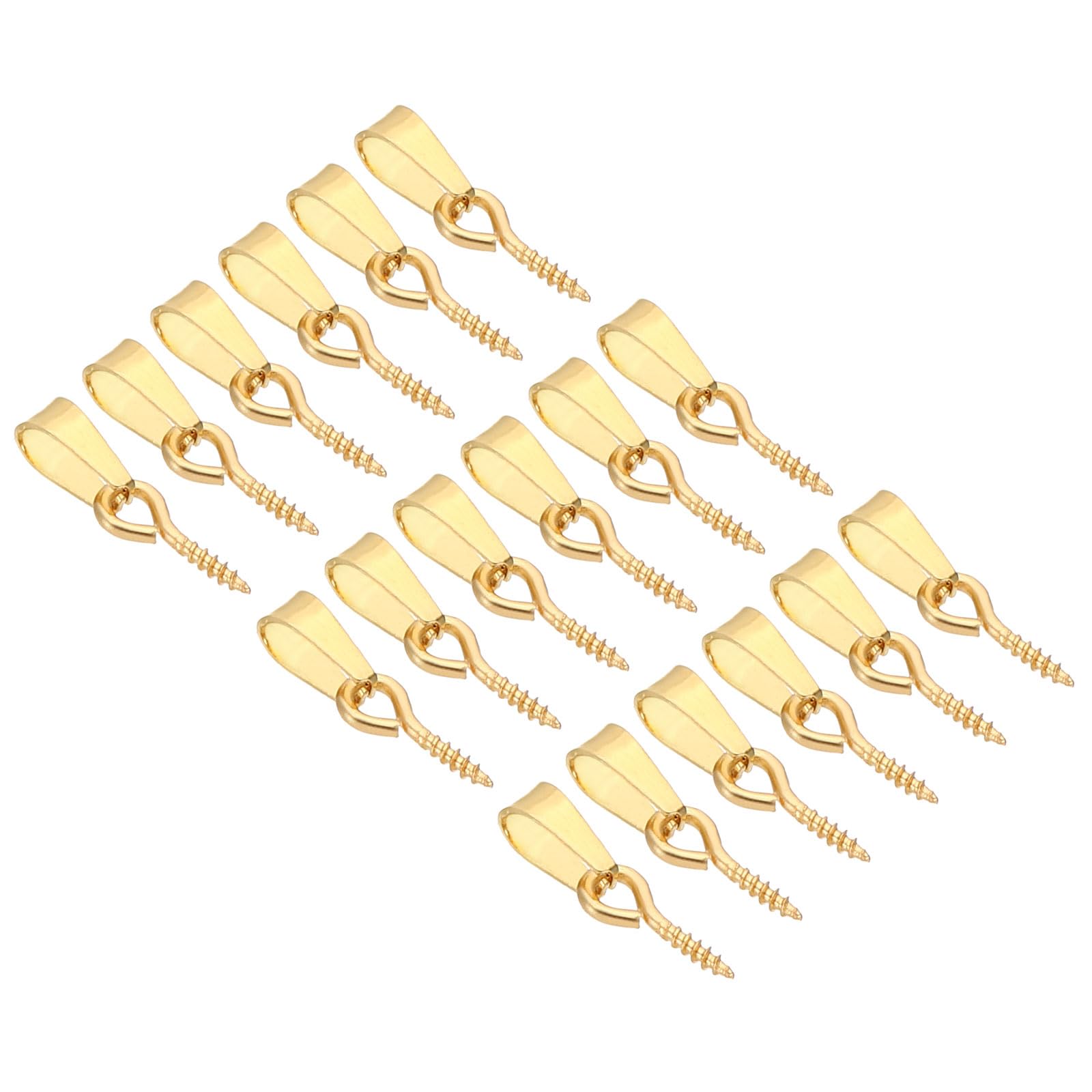 PATIKIL 17x4mm Screw Eye Pins Peg Bail, 20Pcs Small Stainless Steel Cup Pear Eyelet Screw Eye Pins for Jewelry Making Earring DIY Beads Craft, Gold