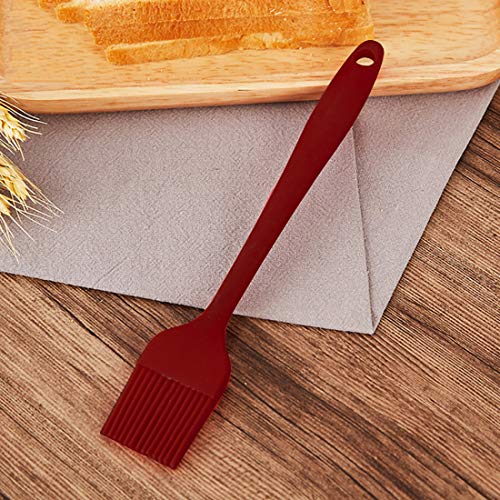 Premium BPA Free Silicone Basting Pastry Brush Set Food Grade Heat Resistant Nonstick Silicone Brush for Baking,Cooking & Grilling - Strong Stainless Steel Core Design (Red) - Thumbnail 3