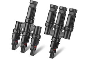 Pjerjzn Solar Panel Connector 3 to 1 Solar Y Branch Solar Panel Splitter 3 Way 1000V Y Branch Solar Panel Parallel Connectors for Parallel Connection Solar Panels (1 Pair 3 to 1)