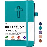 JOTFLY Bible Study Journal - Church Notes Notebook for Note Taking & Reflection - Guided Bible Study Notebook - Faith-Based Religious Gifts & Bible Study Supplies (Aquamarine)