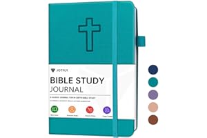 JOTFLY Bible Study Journal - Church Notes Notebook for Note Taking & Reflection - Guided Bible Study Notebook - Faith-Based Religious Gifts & Bible Study Supplies (Aquamarine)
