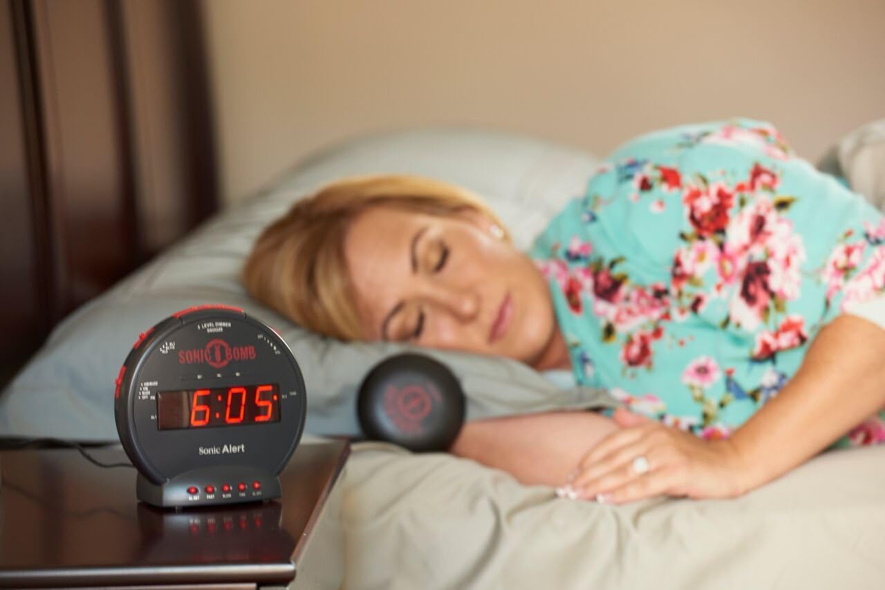 Sonic Bomb Dual Extra Loud Alarm Clock with Bed Shaker, Black | Sonic Alert Vibrating Alarm Clock Heavy Sleepers, Battery Backup | Wake with a Shake: Home Audio & Theater