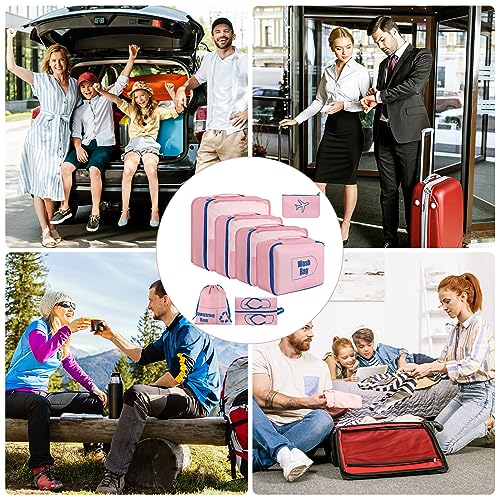 AiQInu 7-Piece Waterproof Packing Cube Set Travel Organizer for Clothes, Shoes, Underwear