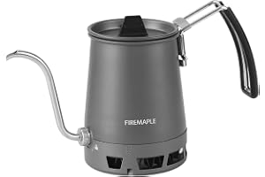 Fire-Maple Petrel Foldable Pour-Over Coffee Kettle 350ml Gooseneck Tea Pot | Faster Boiling with HX Base, Secure 3-Slot Stove Lock , Detachable Spout & Handle, Nests with Petrel Ecosystem, 350ml, 126g