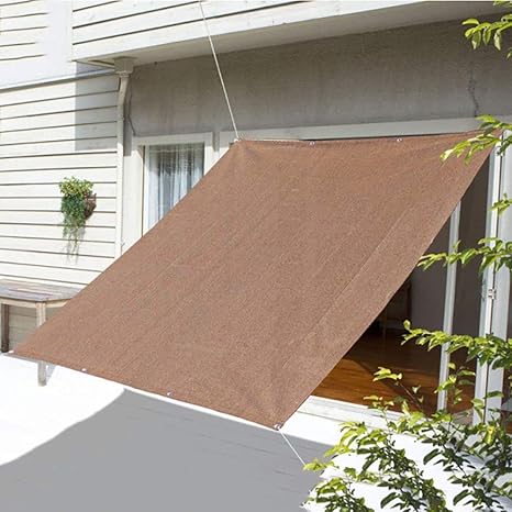 Amazon Co Jp 日除け シェード オーニング 茶色の日焼け止めシェード布 Uv耐性75 シェードクロス アルミアイレット付き 庭の温室の 家の池のために 植物フィッシュツリー用 Size 2x1 8 6 6x6ft ホーム キッチン