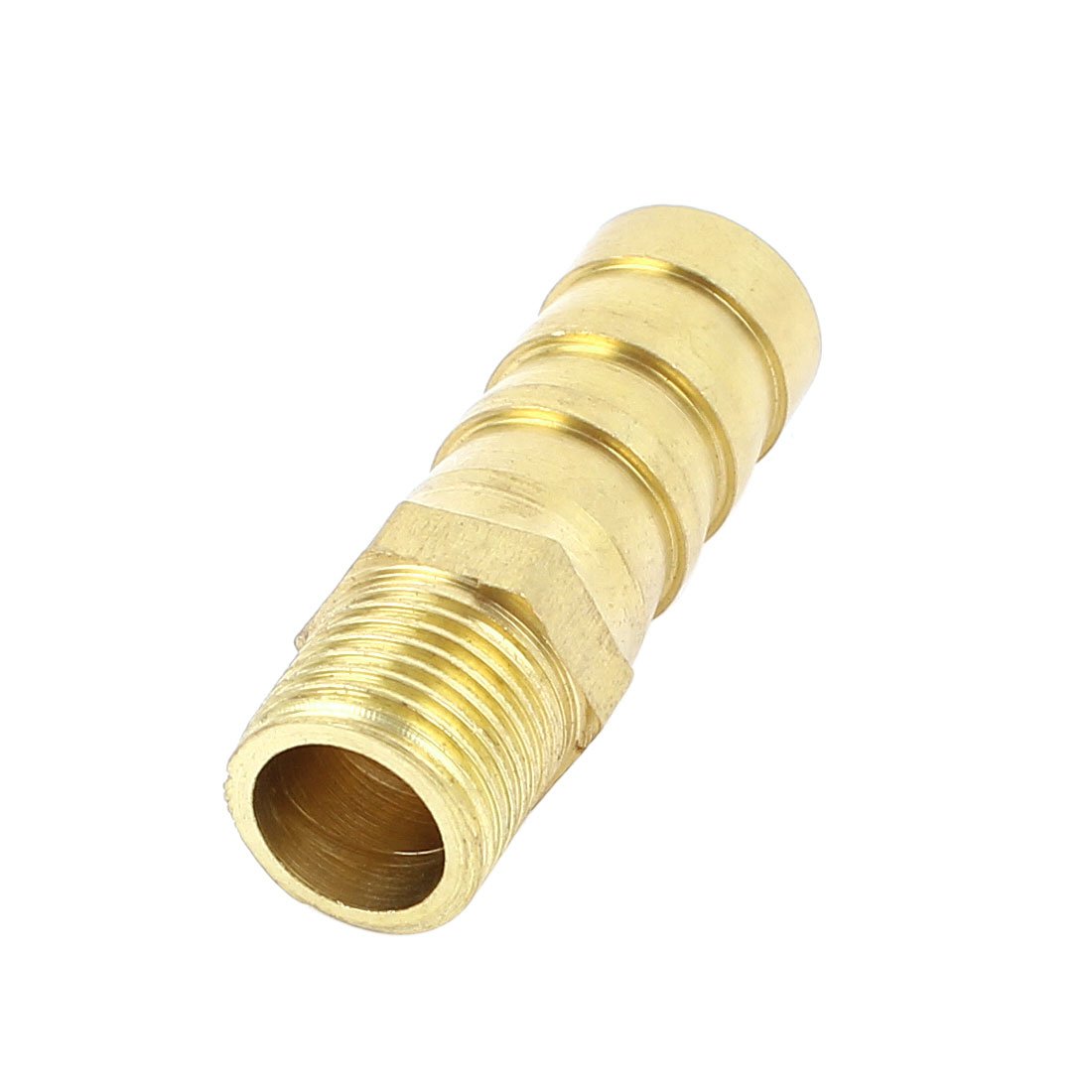 Sourcingmap 10mm 1/8 BSP Straight Pneumatic Air Hose Barb Coupler Brass Tone