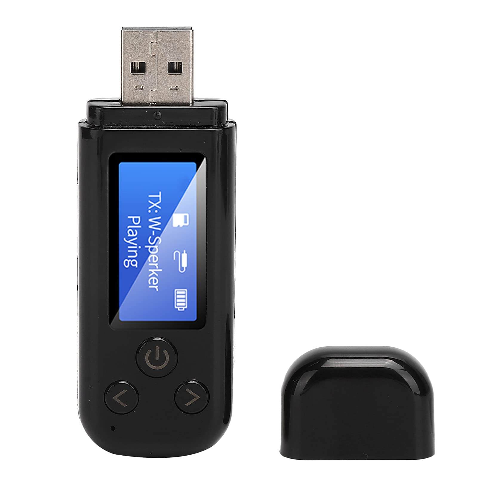 Photo 1 of 2 in 1 Bluetooth 5.0 Adapter, USB Bluetooth Adapter for PC, Audio Receiver Transmitter with 3.5mm AUX and LCD Screen for Car/Home Stereo Sound System, Laptop and PC(Black)