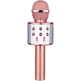 Wireless Bluetooth Karaoke Microphone Portable Handheld Mic Speaker 3-in-1 for All Smartphones Gifts
