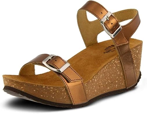 bronze metallic sandals