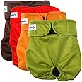 Vecomfy Reusable Female Dog Diapers for Small Dogs,(4 Pack) Easy Absorbent New Born Puppy Diapers for Peeing,in Heat,Dog Period Panties,XS