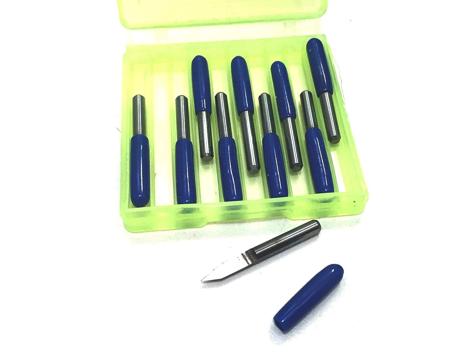 VEDA 25 Degree 0.1mm Silver Carbide Milling Cutter Round Bottom PCB Engraving Bits CNC Router Tool Pack of 10