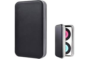 Augeny 80 Capacity Plastic CD Disc Storage Holder DVD Storage Wallet, Portable Zippered Vehicle CD Case Holder Organizer for Home, Car, Office, Travel (Black)
