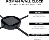 Crystals Black Metal Wall Clock 60cm Vintage Roman Numerals Indoor Outdoor view 3