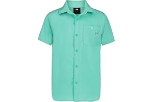 Under Armour Boys Outdoor Short Sleeve Shirt, Woven Button Down, Collared Neckline