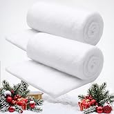 Supoice Christmas Snow Blanket Roll 2 Pack - 3' x 8' Artificial Snow for Christmas Village Display Decorations, Christmas Tree Mat, Winter Wonderland Decorations