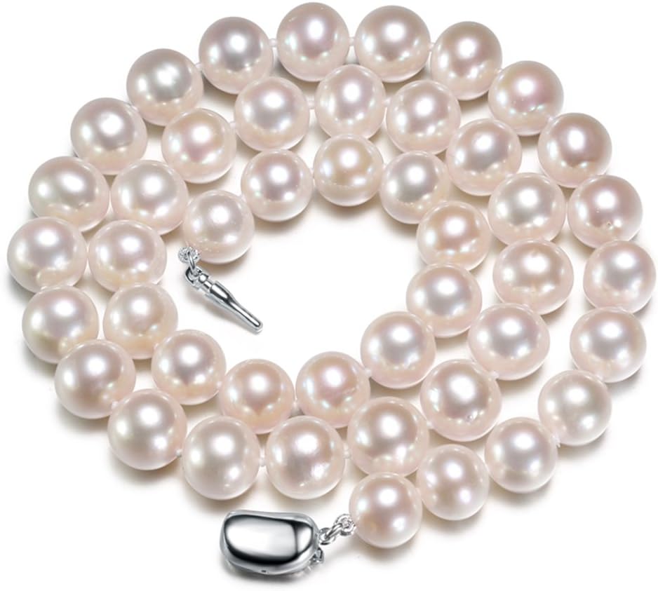 JYX PearlJYX AAA Real Classic Round White Freshwater Pearl Necklace 18" (7-7.5mm) Silver Clasp