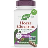 Nature's Way Horse Chestnut Extract, Supports Healthy Leg Veins*, 90 ct | Premium Extract, Standardized to 20% Aescin, Non-GMO Project Verified, Gluten Free, Vegan, 90 Capsules