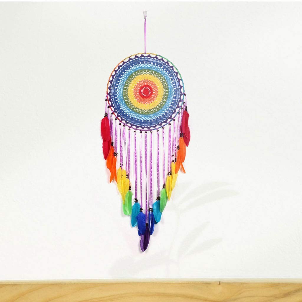 PDGJG 2018 Creative Colorful Wind Chime Ornaments Interior Decoration Dream Catcher Wall Hanging Bedroom Living Room Handmade Pendant