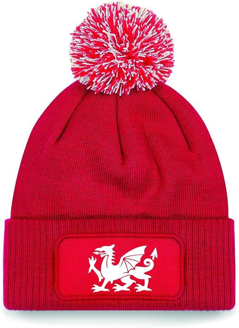 Wales Rugby Bobble Beanie Hat Red Amazon.co.uk Sports & Outdoors