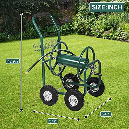 Dkeli Hose Reel Cart Garden Hose Carts with Wheels Heavy Duty Portable