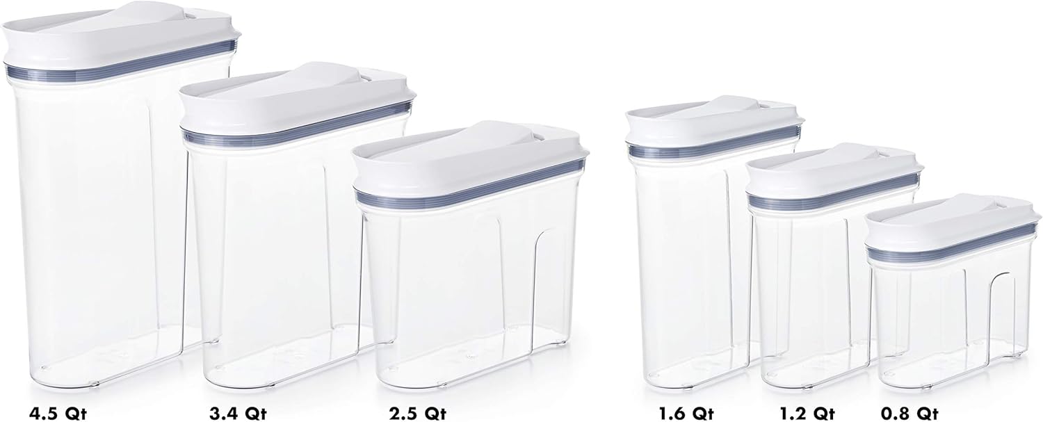 OXO Good Grips 3-Piece Airtight POP Cereal Dispenser Set, Clear, 3 Piece Cereal Set: Kitchen & Dining