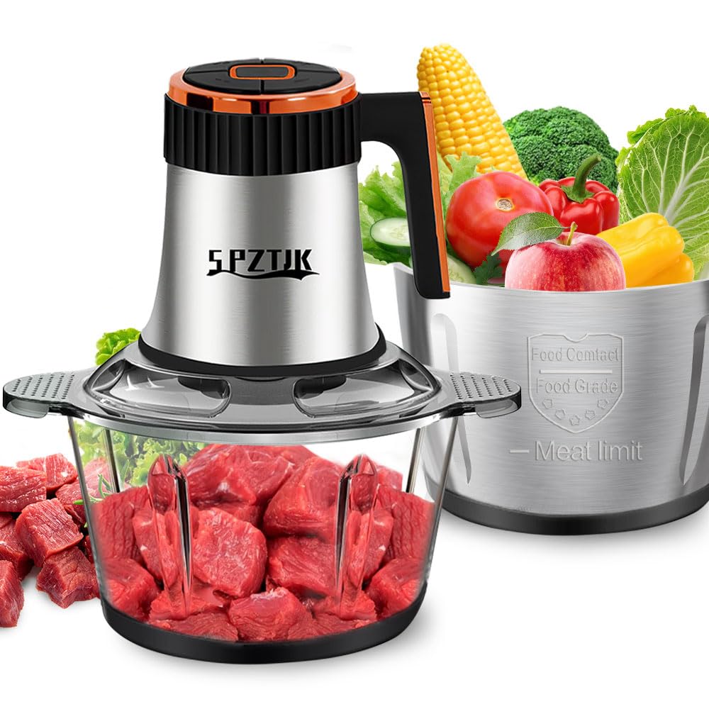 SPZTJK Food Processors, 5-Speed Electric Food Chopper with Vegetable ...