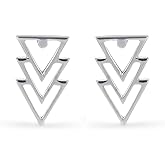 Boma Jewelry Sterling Silver Triangle Geometric Stud Earrings