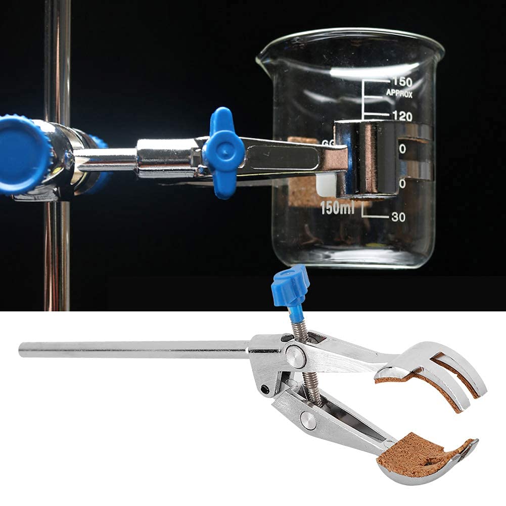 4 Prong Swivel Clamp, Zinc Alloy Labs Universal Clamp, Cork Lined Prongs Test Tube Lengthen Stand Clip for Laboratory